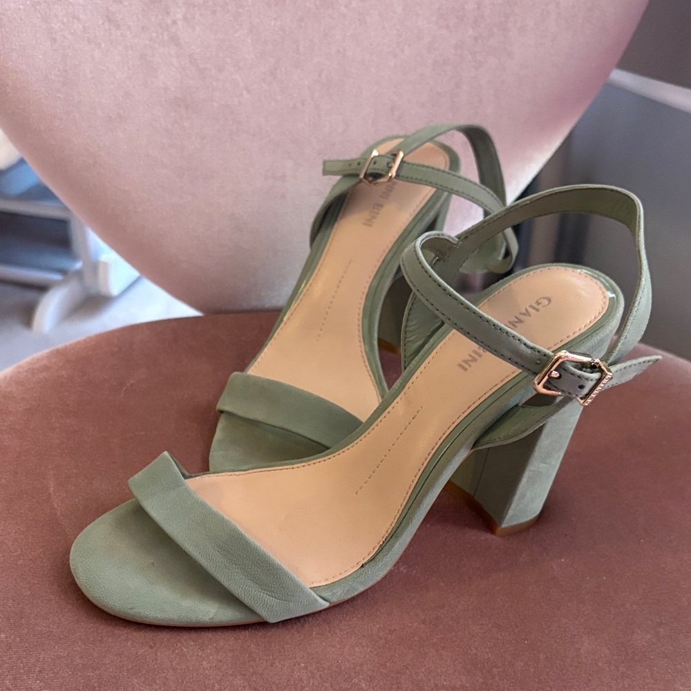 Gianni Bini Sage Green Suede Heels